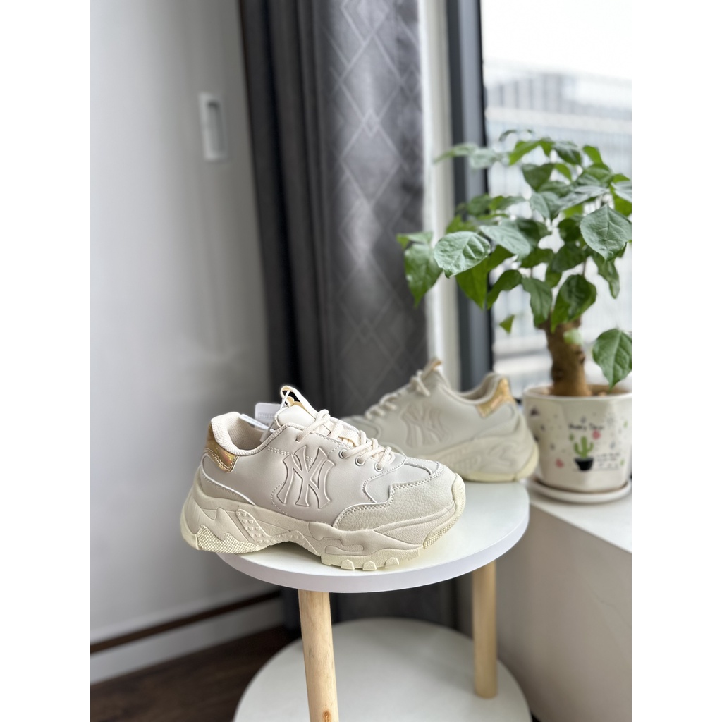 GIÀY THỂ THAO SNEAKER MLB HOLO VÀNG, MLB KEM VÀNG GÓT VÀNG ĐỘN ĐẾ NỮ ẢNH THẬT TỰ CHỤP +FREESHIP