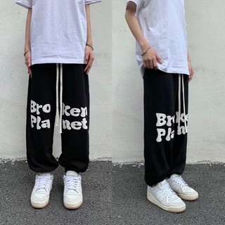 Quần plaid pant ống rộng nam nữ lưng thun co dãn