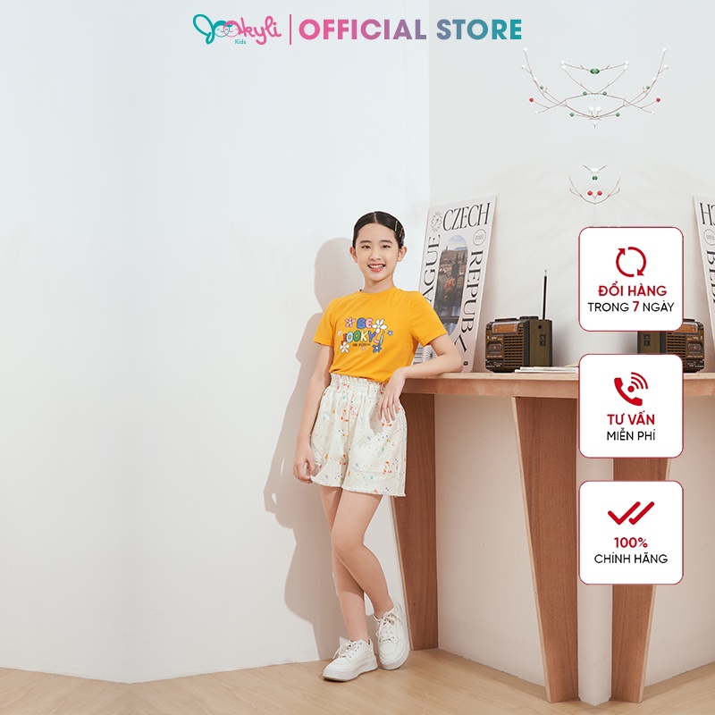 Quần Sooc JOOKYLI Kaki color bé gái 20G1091