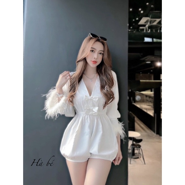 Jum phi thun tay dài phối lông vũ sang chảnh siêu hot- hàng đẹp, jum tay lông chuẩn phom loại 1, jum quần bí thụng đẹp | BigBuy360 - bigbuy360.vn