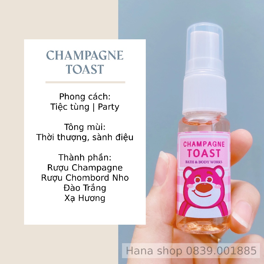 Body mist GẤU DÂU hương dâu ngọt mát chai 20ml