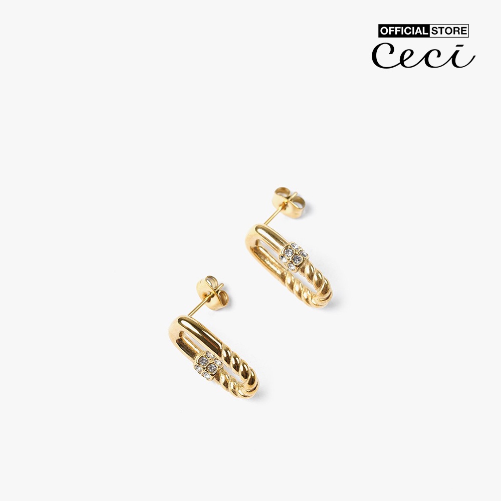 CECI - Khuyên tai nữ khung hình chữ nhật cá tính CC1-09000146-27