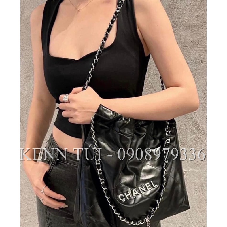 Túi xách C shopping hobo tag bạc kèm ví nhỏ hàng fullbox