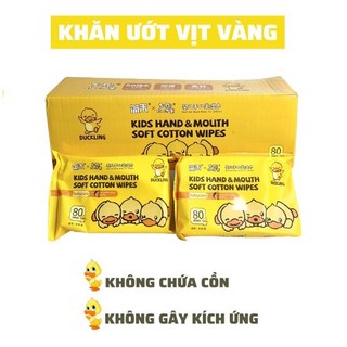 Hộp 10 gói khăn ướt vịt vàng cao cấp