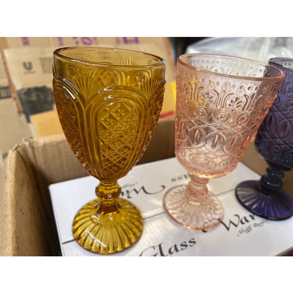 Ly uống rượu vàng sang chảnh phong cách Pháp sang trọng thanh lịch cốc dành cho trang trí decor bàn tiệc đẹp Lucica