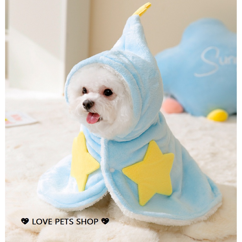 ÁO KHOÁC CHO CHÓ MÈO MỀM MỊN CÓ HÌNH NGÔI SAO VÀNG "MẪU MỚI" - LOVE PETS SHOP