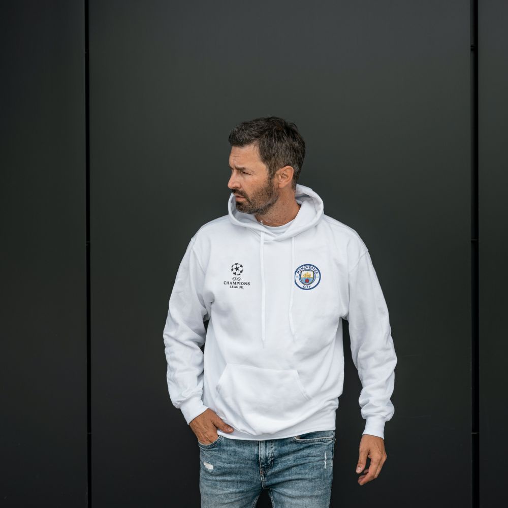 Áo hoodie Manchester City form rộng in logo vải nỉ bông - Áo khoác nỉ có mũ logo champion league Gokis shop