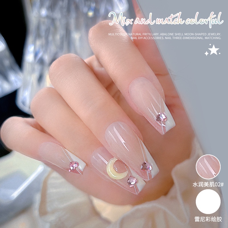 Hũ Charm Mặt trăng mix màu đính Nail