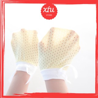 Bao tay dạng lưới thoáng mát cho trẻ sơ sinh, tất tay lưới chống cào xước mặt cho trẻ sơ sinh