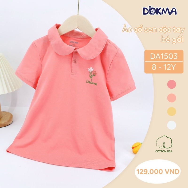 Áo Có Cổ Bé Gái Dokma 7-12y dáng polo