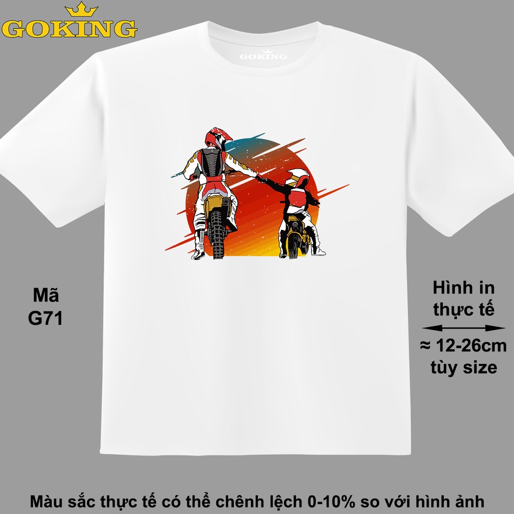 Cha và con trai, mã G71. Áo thun thoát nhiệt Nhật Bản GOKING. Áo phông 100% cotton nam, trẻ em, bé trai