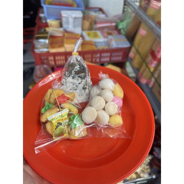 combo 10 phần bánh kẹo muối gạo như hình