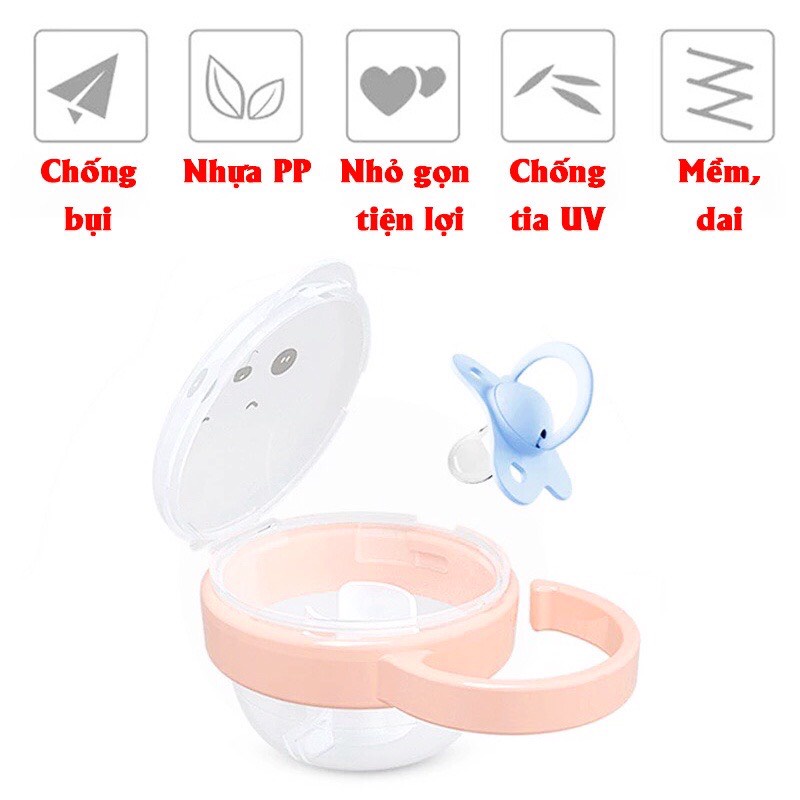 Hộp Đựng Ti Giả Núm Ti Bảo Vệ An Toàn Cho Bé Bepika Tiện Lợi Trong Suốt