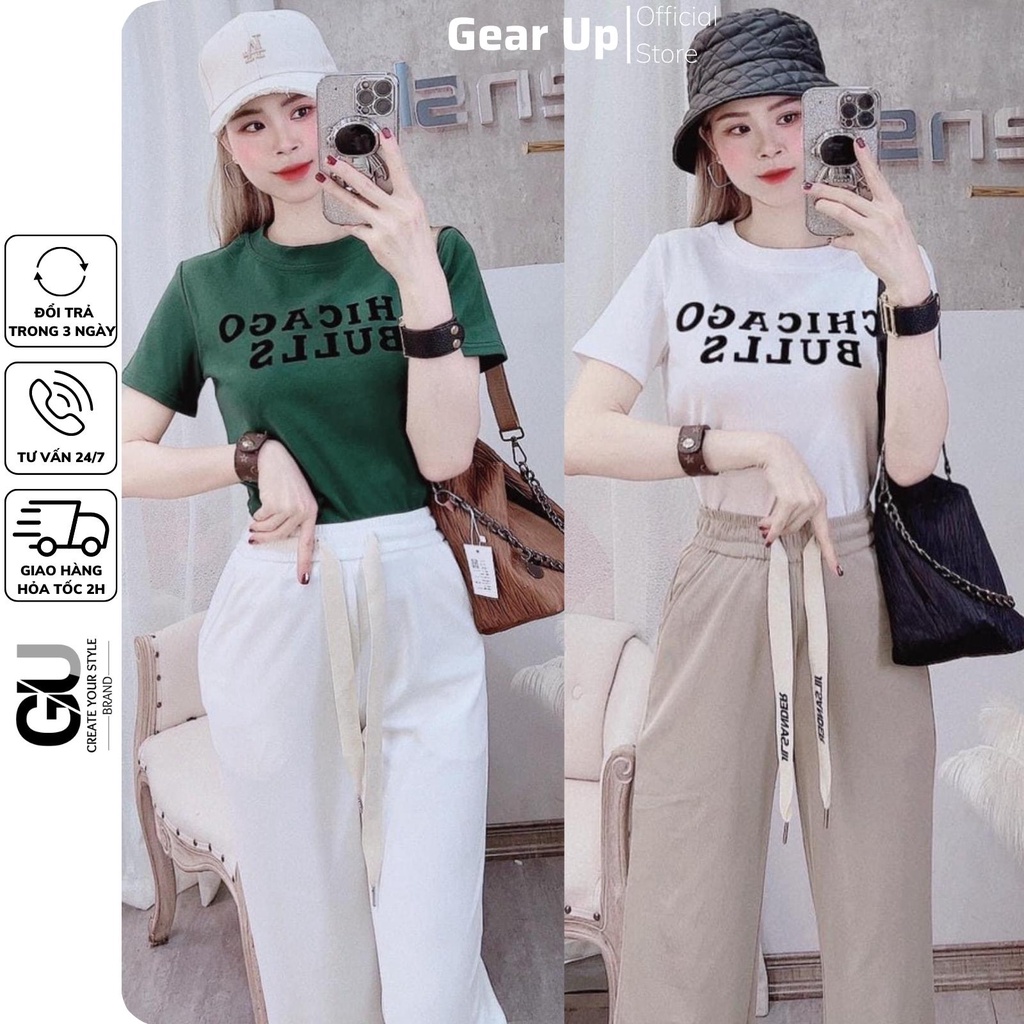 Áo thun nữ cổ tròn form vừa CHICAGO BULLS, áo phông nữ chất cotton co giãn 4 màu trắng, đen, xanh, nâu siêu đẹp