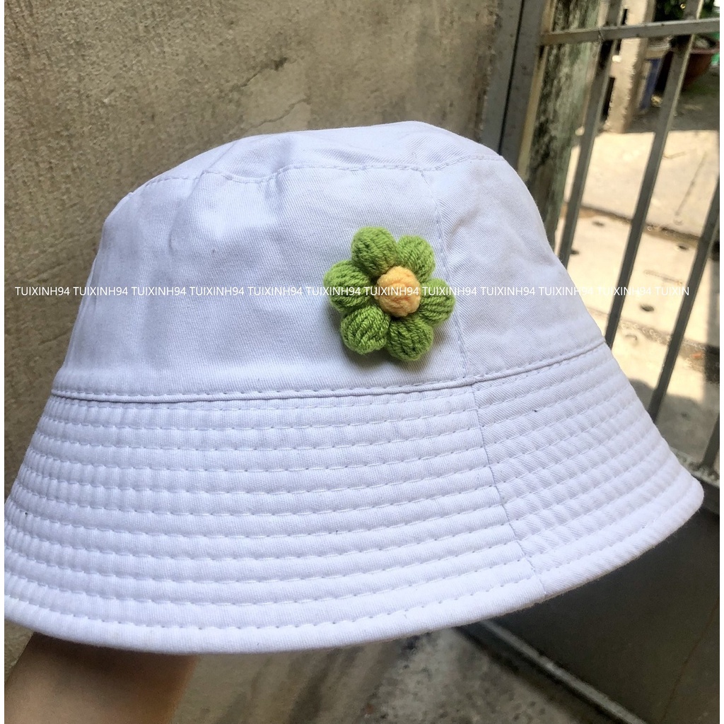 Pin/ Ghim Cài Hoa Len 6 Cánh Dễ Thương  - Pin Cài Túi, Áo, Balo, Nón