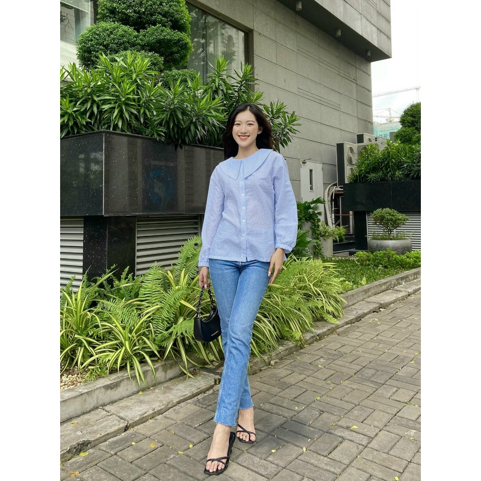 [ Chọn màu ] Áo sơ mi kiểu nữ Lovadova màu Hồng và Xanh - 22B07C001