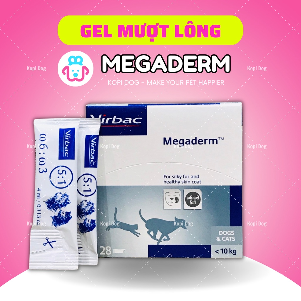 Gel MEGADERM dưỡng lông chó mèo Virbac Pháp