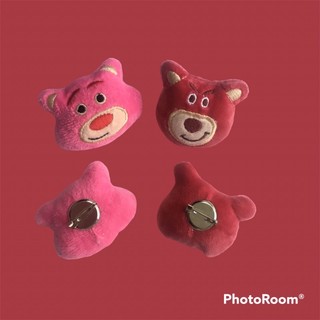 Ghim cài túi, ghim cài áo, ghim cài gấu dâu, ghim cài gấu hồng handmade