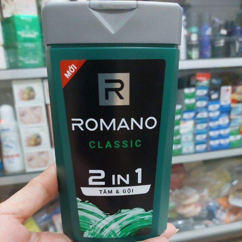 Dầu Gội Romano / Sữa tắm thơm lâu ROMANO Classic 2in1 650g /180g /Dầu gội sữa tắm nam Romano Classic