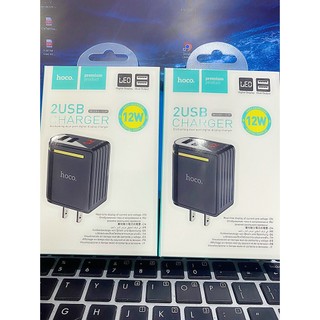 Củ sạc nhanh 2 cổng có đèn led Hoco C39