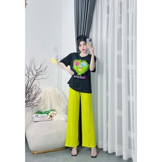 Đồ bộ mặc nhà nữ bigsize Hằng Moon, sét bộ Dài suông phối ren hình trái tim