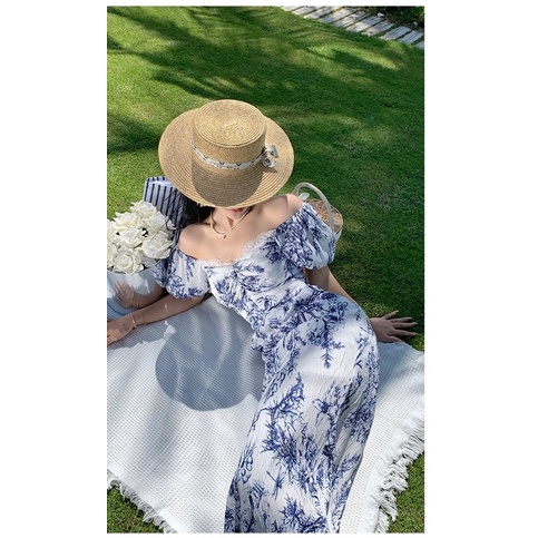 Đầm maxi hoa trà chiều phong cách pháp herse H22