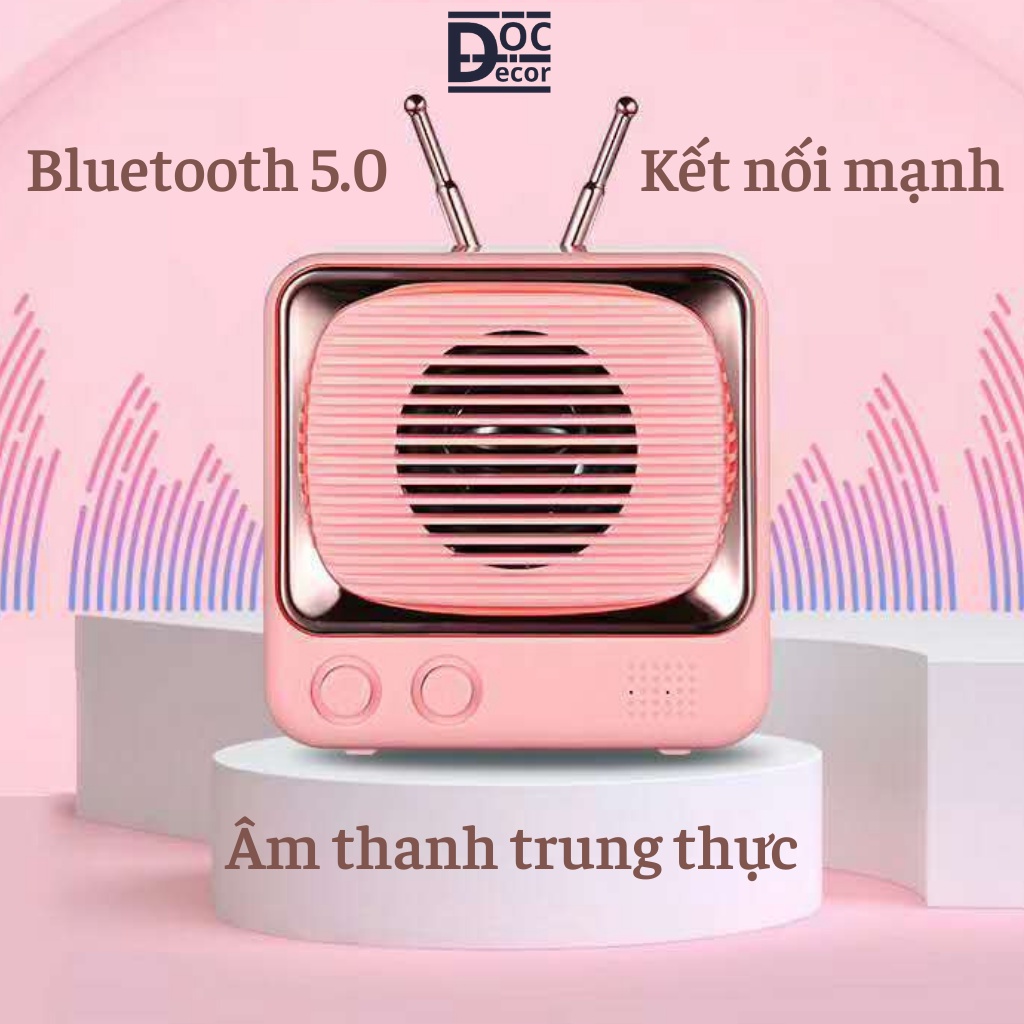 Loa Bluetooth mini DW02 Vintage Retro âm thanh 3D, Decor phòng ngủ, Quà tặng