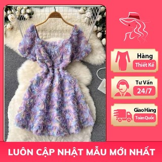 Đầm Hoa Hồng Họa Tiết Hoa Thời Trang Mùa Hè Kiểu Mới Cho Nữ - Queen’s Clothing