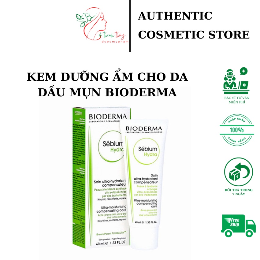 [CHÍNH HÃNG] Kem Dưỡng Ẩm Cho Da Dầu, Mụn BIODERMA HYDRA sebium 40ml