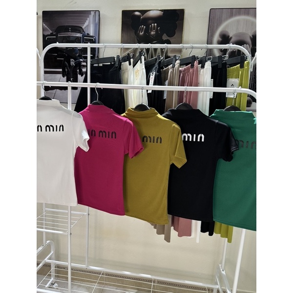Áo thun tăm cổ lọ 2p miu miu siêu chảnh