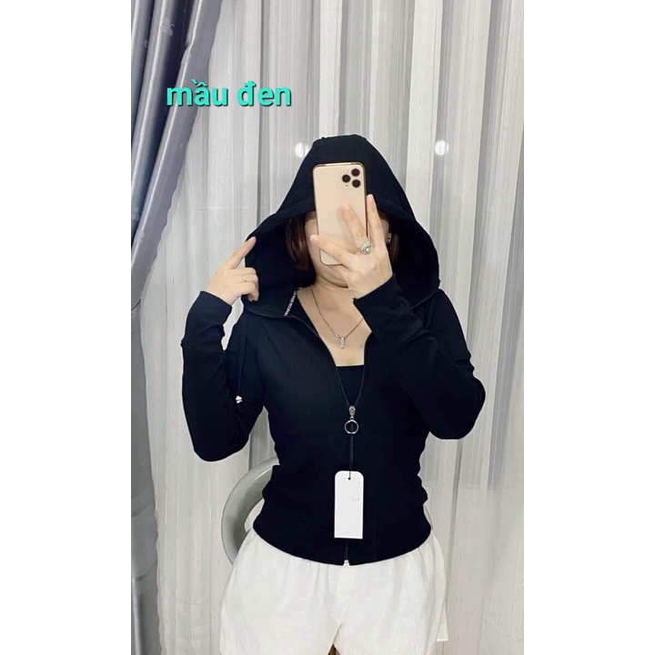 ÁO KHOÁC THUN GÂN CHẤT DẦY -NÓN TO