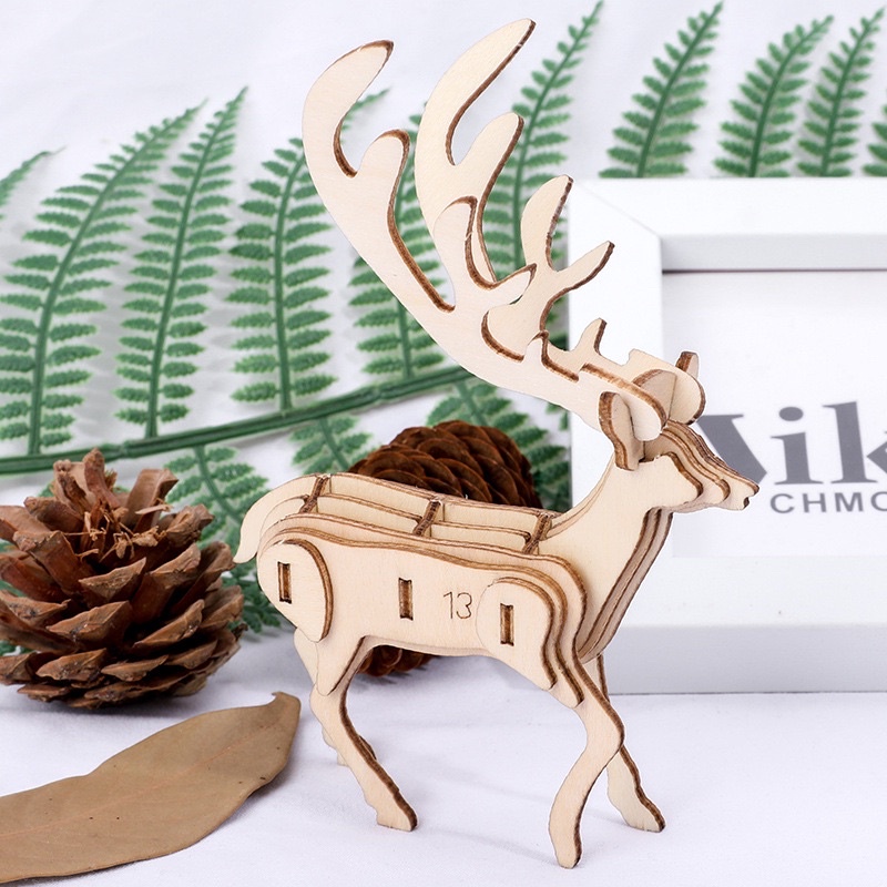 Mô hình lắp ráp 3D con hươu sika deer