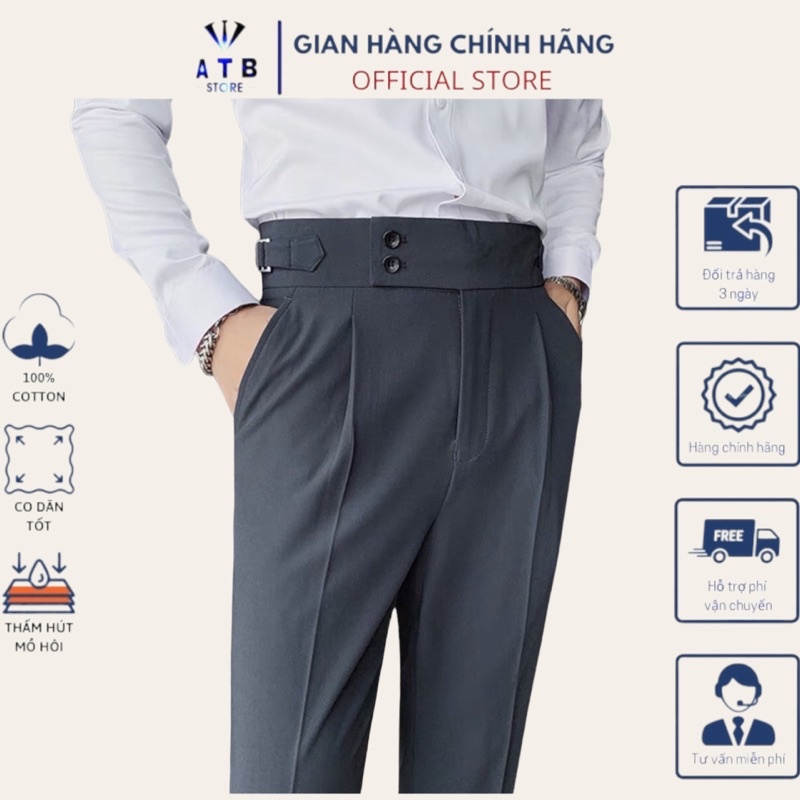 Quần Âu Bagyy Nam cạp cao , ống rộng xu hướng hàn quốc