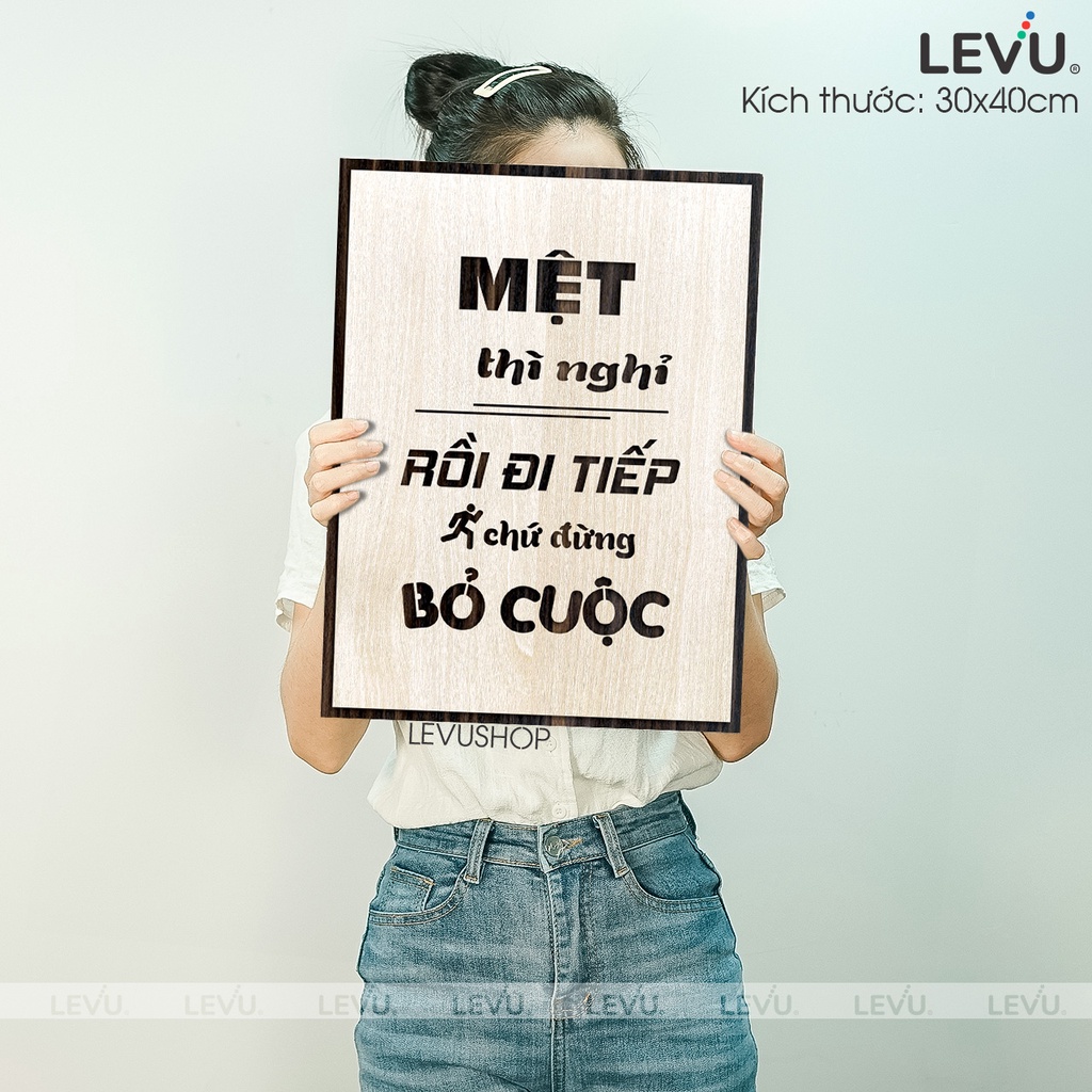 Tranh tạo động lực bằng Gỗ treo tường những câu nói slogan bất hủ ý nghĩa LEVU035