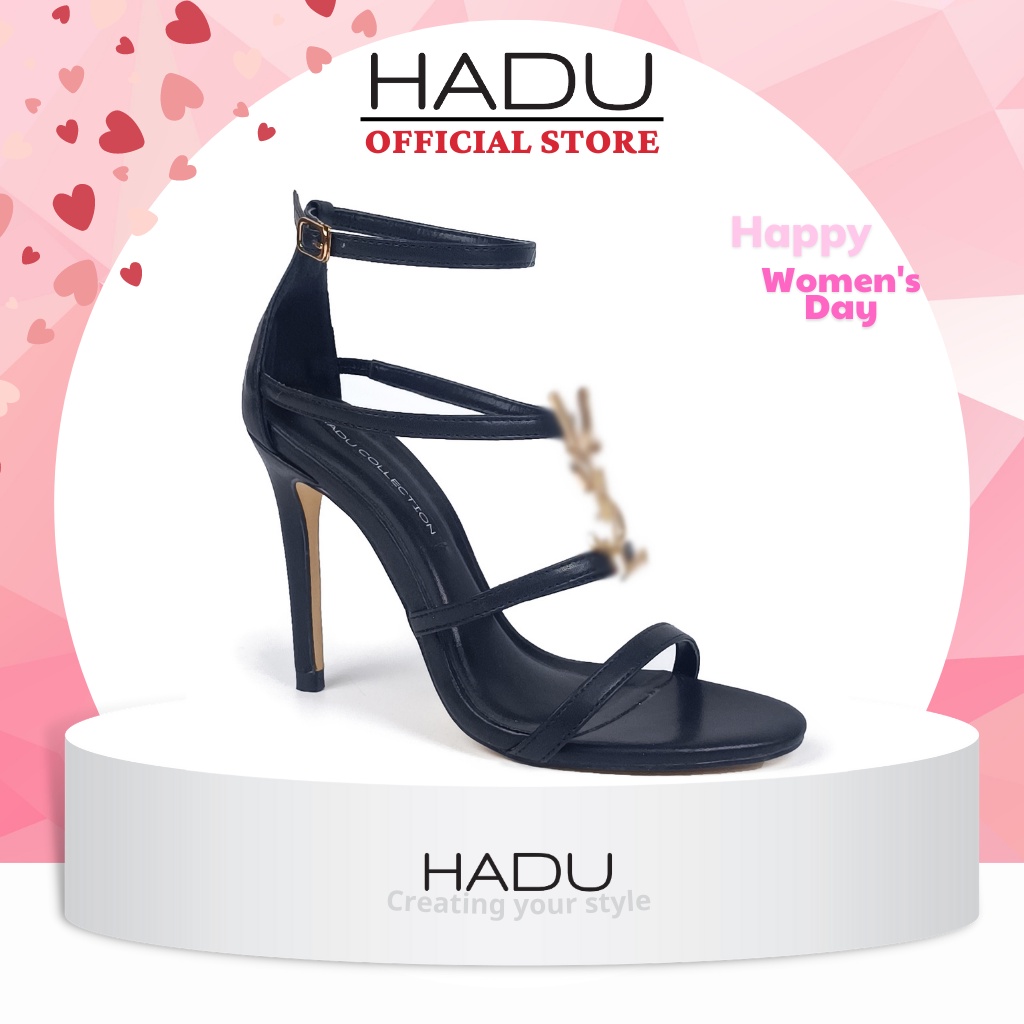 Giày sandal cao gót dây mảnh 9p quai ngang 4Q HADU M950 - BH 24T