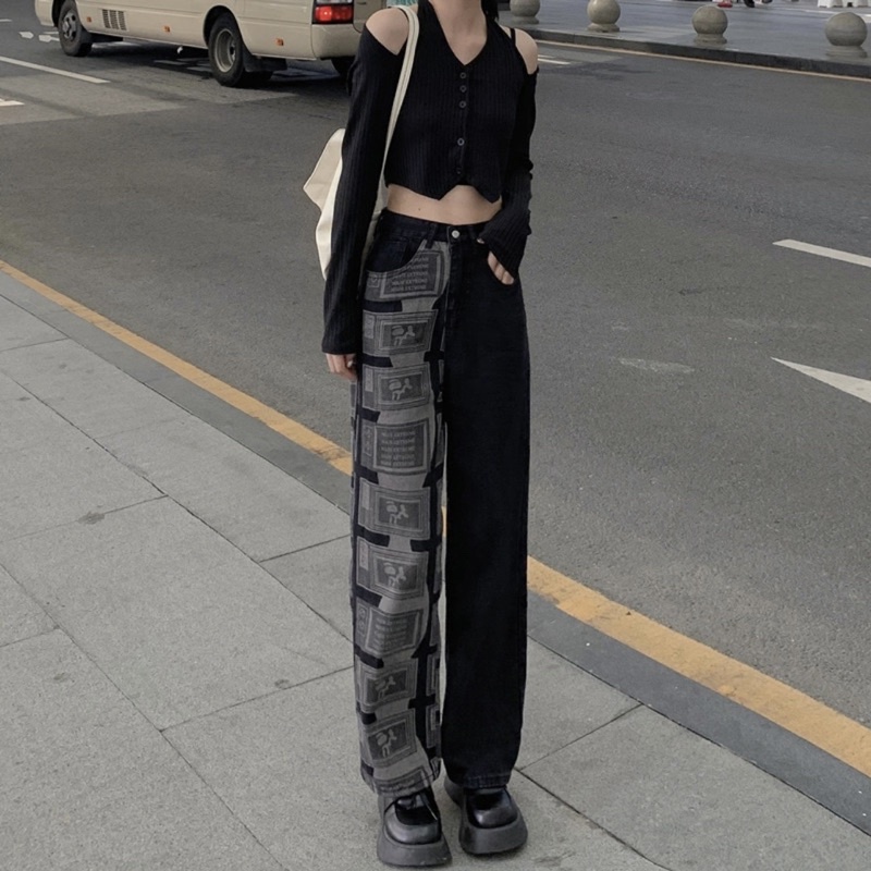 Quần jeans nữ ống rộng lưng cao (ĐƠN HÀNG TỪ 500k ĐƯỢC TẶNG QUÀ🎁)