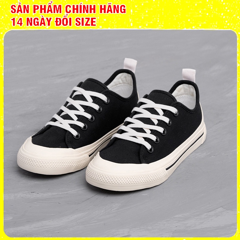 Giày Cặp Đôi Couple Nam Nữ Sneaker Canvas Đen Trắng Basic C20 BLACK-WOW