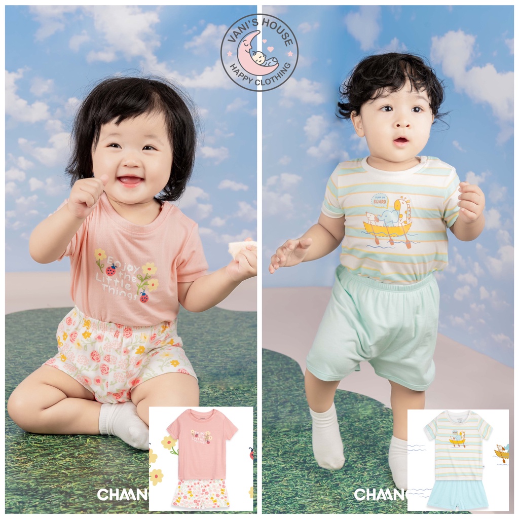 Chaang Bộ cộc cúc vai cho bé trai bé gái xuân hè Spring BOSS2023D02