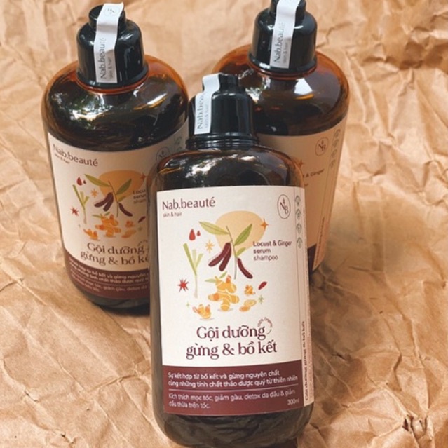 [TIẾT KIỆM 60k] Combo 3chai Dầu Gội Thảo Dược Gừng Bồ Kết 300ml