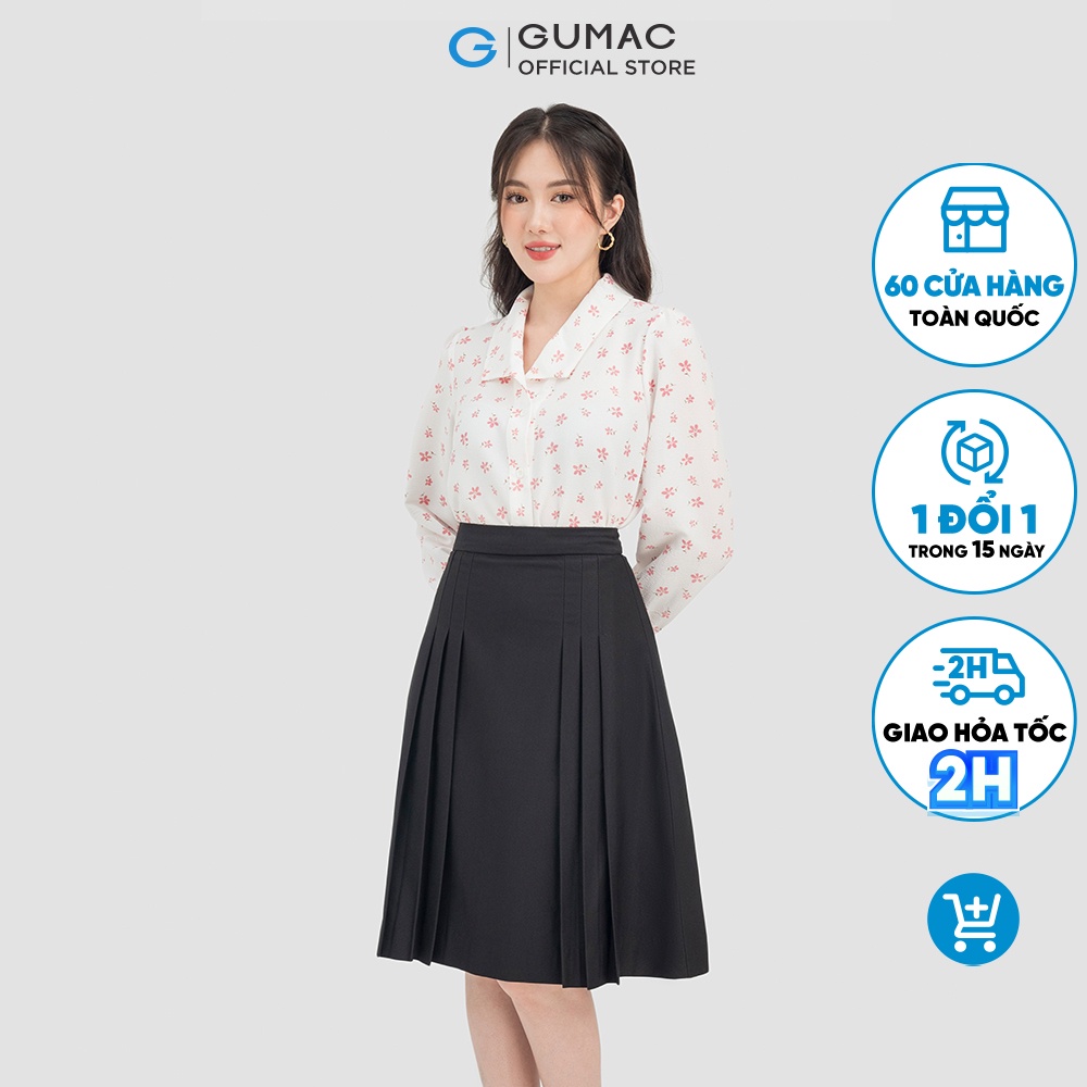 Áo sơ mi nữ họa tiết LA0703 thời trang GUMAC