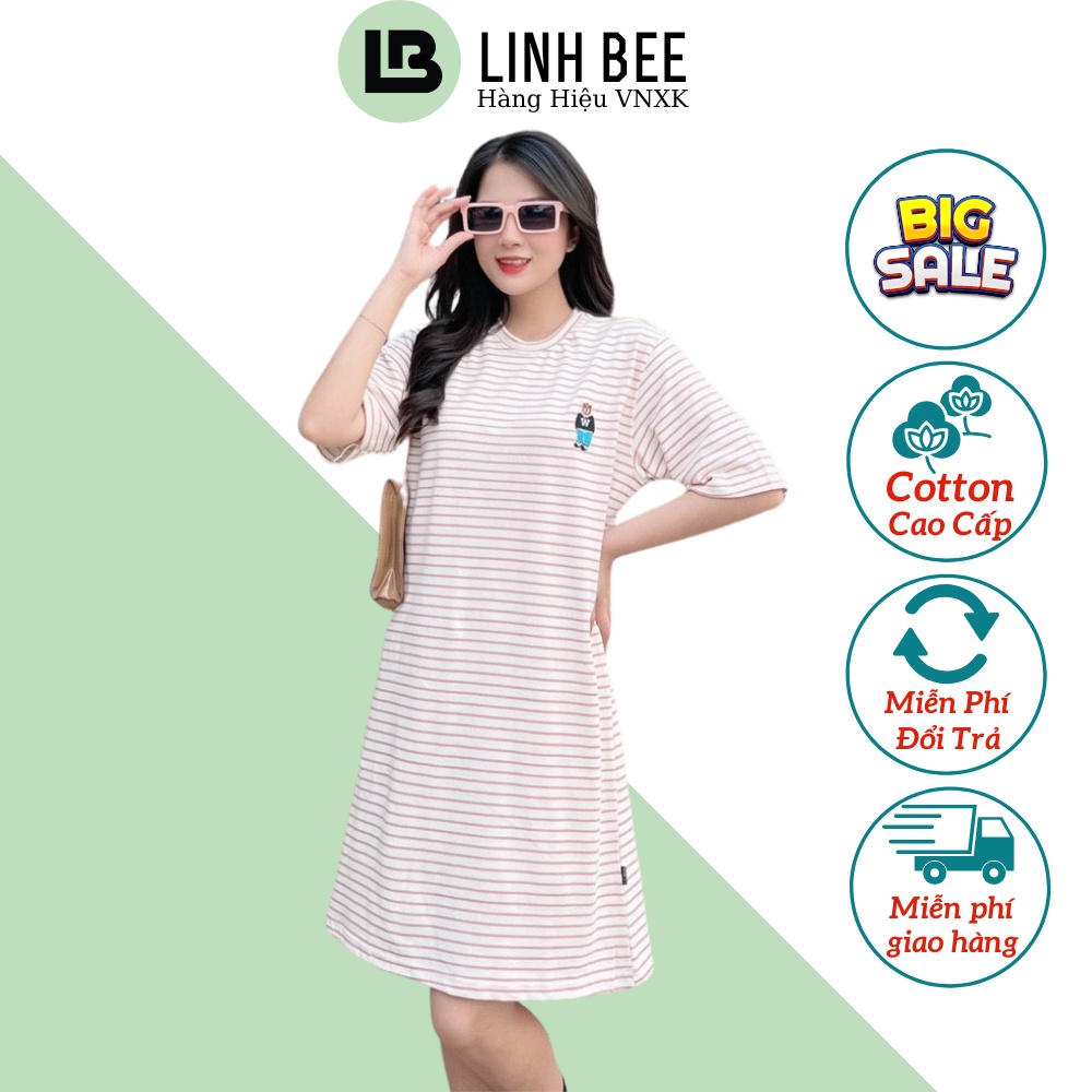 Đầm váy suông dáng dài Thêu Gấu Who.AU, Váy Form Suông Nữ Tính Thiết Kế Đi Chơi, Du Lịch Linh Bee