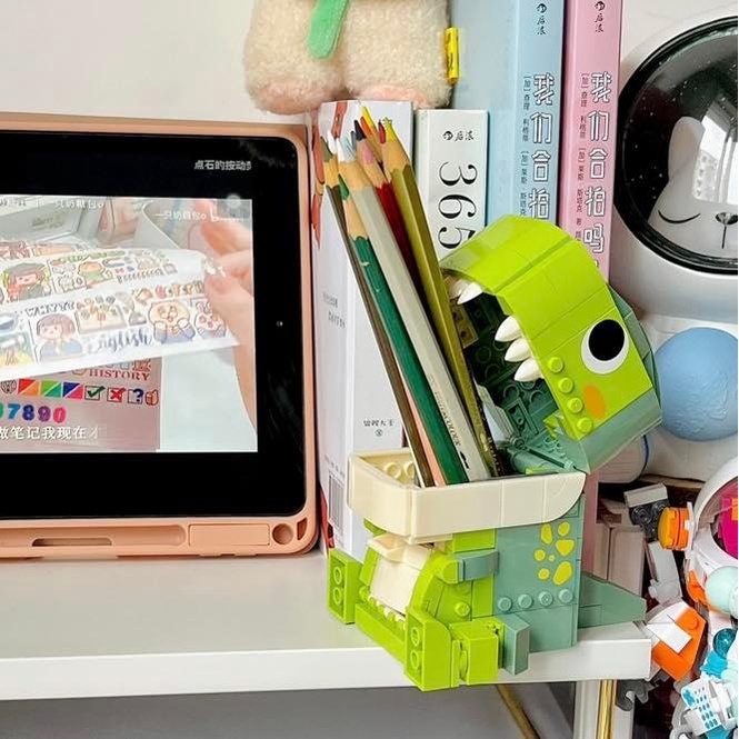 Đồ chơi lắp ráp KHỦNG LONG JAKI - Đồ chơi trí tuệ xếp hình DIY trang trí decor Hộp bút Khủng long cute quà tặng