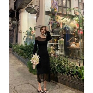 ĐẦM MIDI ĐEN PHỐI VOAN LƯỚI ĐUÔI CÁ 🖤