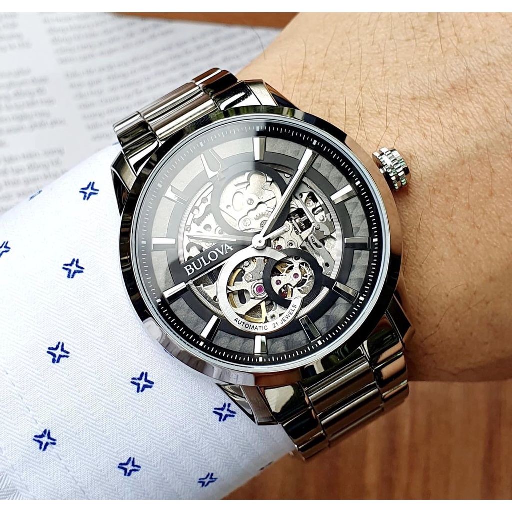Đồng Hồ Nam BULOVA Automatic 96A208 Chính Hãng Tặng Dây Da Cao Cấp