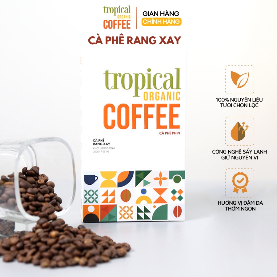 Cà phê rang xay nguyên chất 100% Robusta & Arabica, truyền thống, mộc