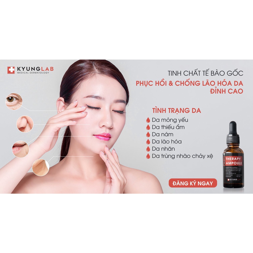 Tinh Chất Tế Bào Gốc Phục Hồi, Chống Lão Hóa Da Kyunglab Pdrn Therapy Ampoule 30ml, Giúp Làn Da Căng Bóng Mịn Màng