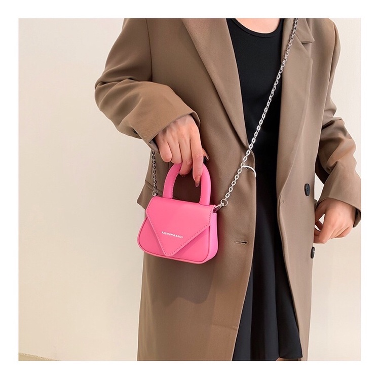 Túi đeo chéo nữ mini  fashion & bags dây xích size 14 nhỏ xinh