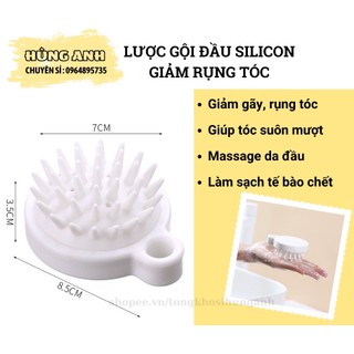 Lược gội đầu silicon, lược gội đầu massage da đầu, bàn chải gãi đầu silicon mềm ha265