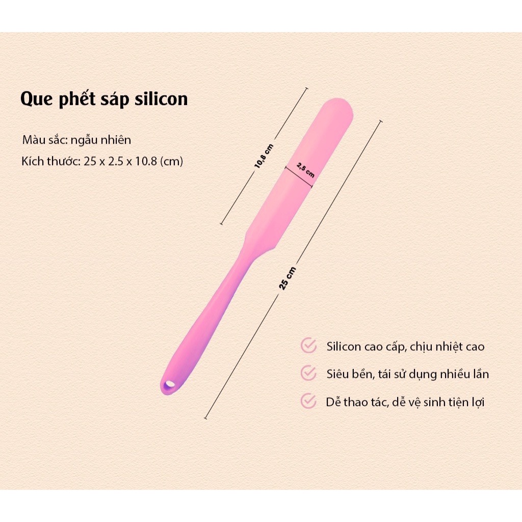 Que phết sáp silicon siêu bền, tái sử dụng được nhiều lần 💜que gạt sáp wax lông