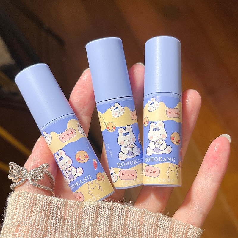 Son kem Hohokang Lip Mud thỏ xanh đáng yêu trang điểm môi mềm mịn